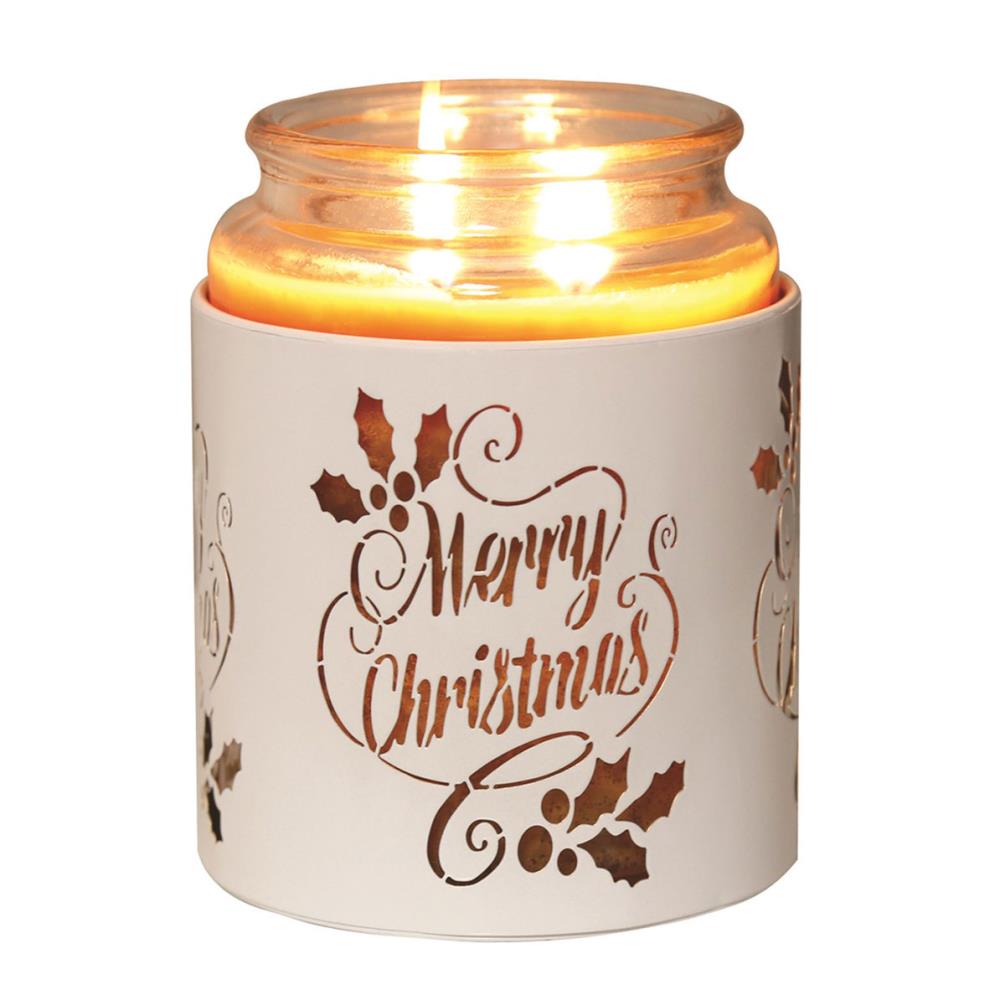 Aroma White & Gold Merry Christmas Jar Sleeve & Wax Melt Warmer Extra Image 3